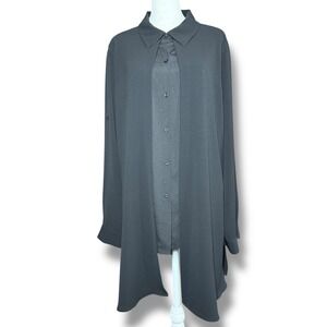 Calvin Klein Blouse Cardigan Womens‎ Size Extra Large XL Black 2 in 1